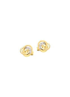 Elegante Knoten-Ohrstecker mit Zirkonia