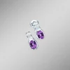 Elegante Ohrstecker mit echt Amethyst und synth. Zirkonia