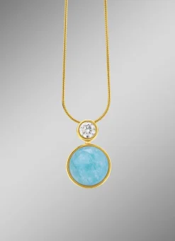 Elegante Raffinesse: Anhänger mit echtem, blauem Chalcedon