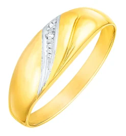 Eleganter Damenring in Bicolor mit Diamant