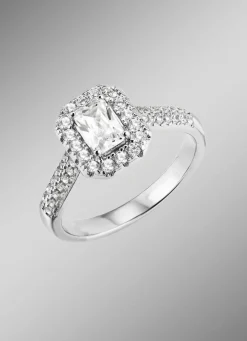 Eleganter Damenring mit synth. Zirkonia