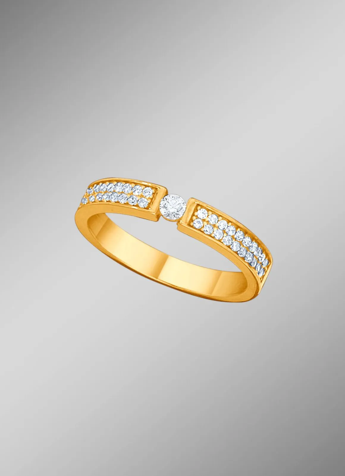 Eleganter Damenring mit synth. Zirkonia