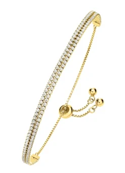 Elegantes doppelreihiges Armband mit synth. Zirkonia