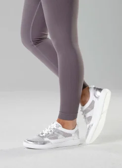 ELENA EDEN Sneaker aus Nappaleder und luftigem Textil in Netzoptik