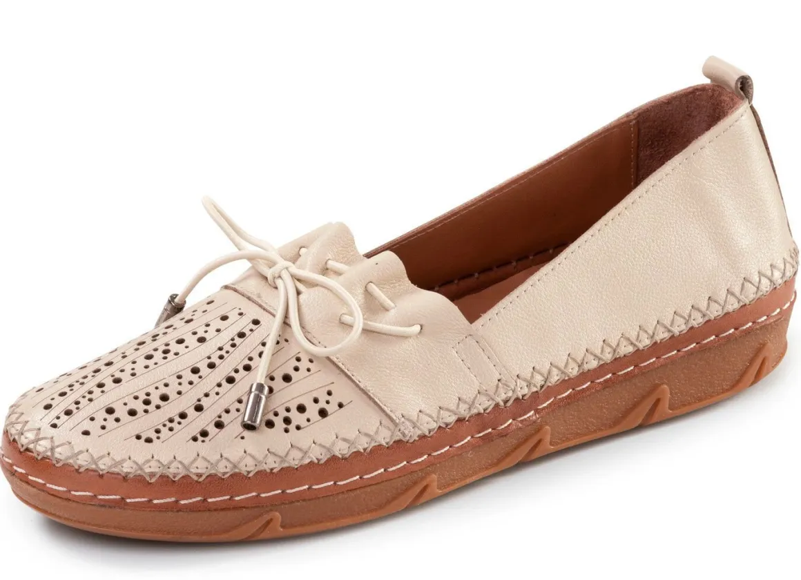 ELENA EDEN, sommerliche Damen-Slipper, Weite G, aus Leder