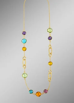 Farbenfrohe Eleganz: Halskette mit Quarzen