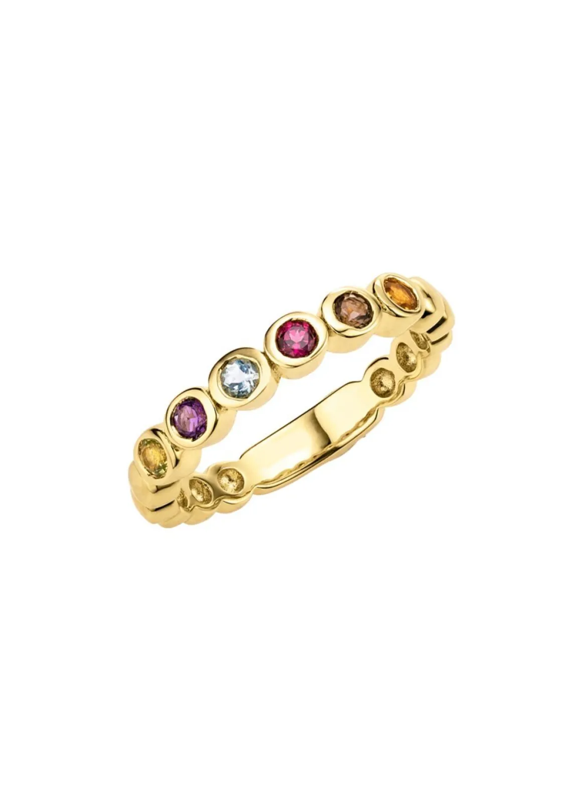 Farbenfroher Memoire-Ring aus hochwertigem Gold
