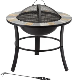 Feuerstelle Stonegate mit stilvollem Schiefer-Mosaik-Finish