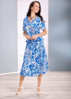 Floral dessinierte Shirt-Tunika