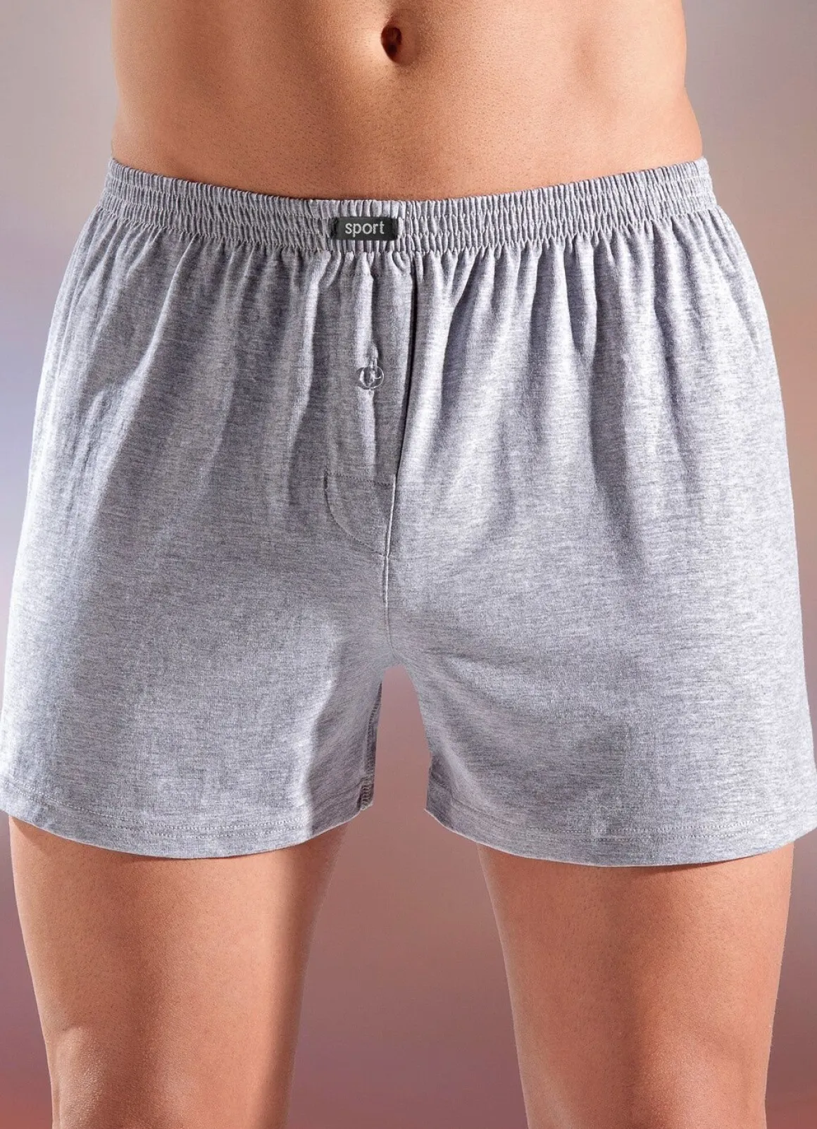 Fünferpack Boxershorts aus BIO-Baumwolle mit Eingriff, uni und meliert