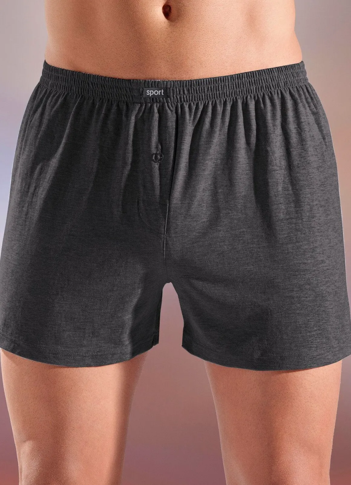 Fünferpack Boxershorts aus BIO-Baumwolle mit Eingriff, uni und meliert
