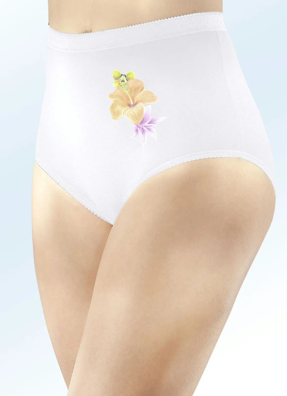 Fünferpack Slips mit Blumenmotiv