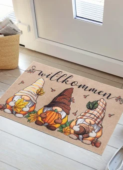 Fußmatte Herbstwichtel mit rutschhemmender Rückseite