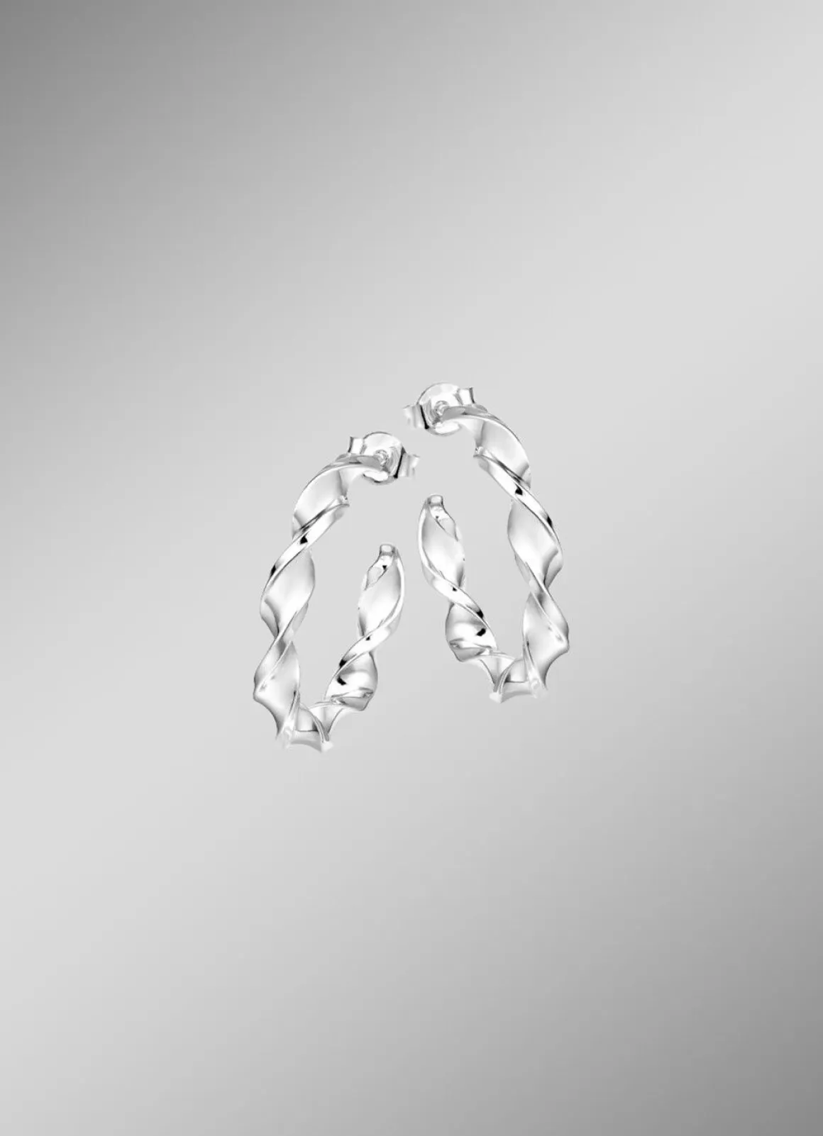 Gedrehte Creolen in edlem Silber 925/- fein
