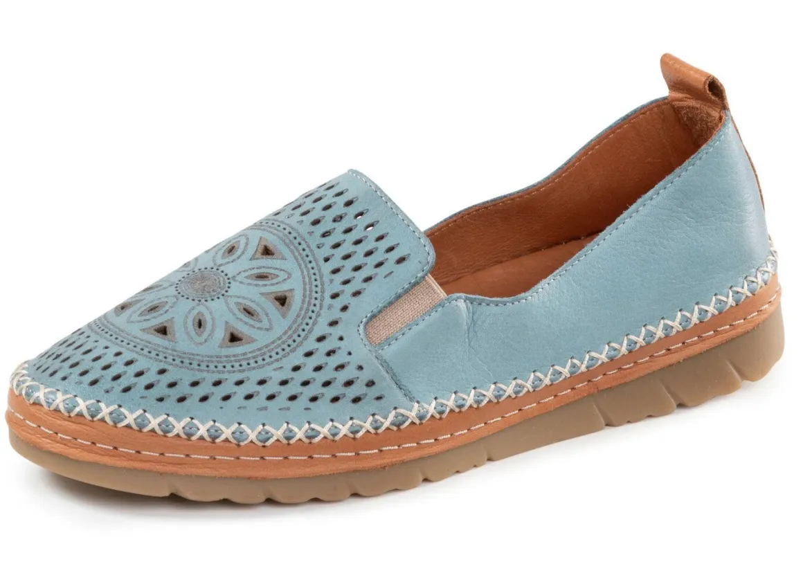 Gemini, sommerliche Damen-Slipper, Weite G, mit herausnehmbarem Fußbett