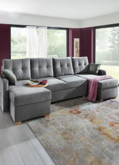 Gemütliche Wohnlandschaft mit Bettfunktion und 3 Bettkästen