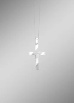 Glänzend/mattiert: schicker Kreuz-Anhänger