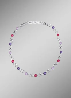 Halskette mit Kristallen in Pink