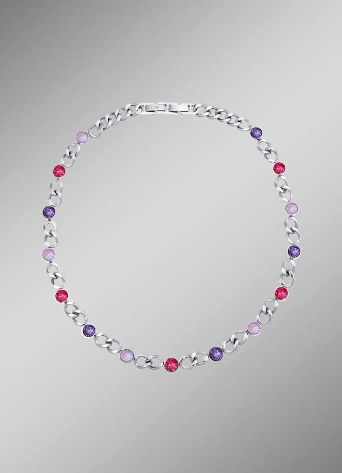 Halskette mit Kristallen in Pink