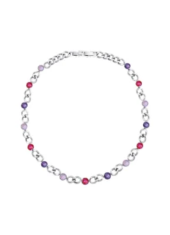 Halskette mit Kristallen in Pink