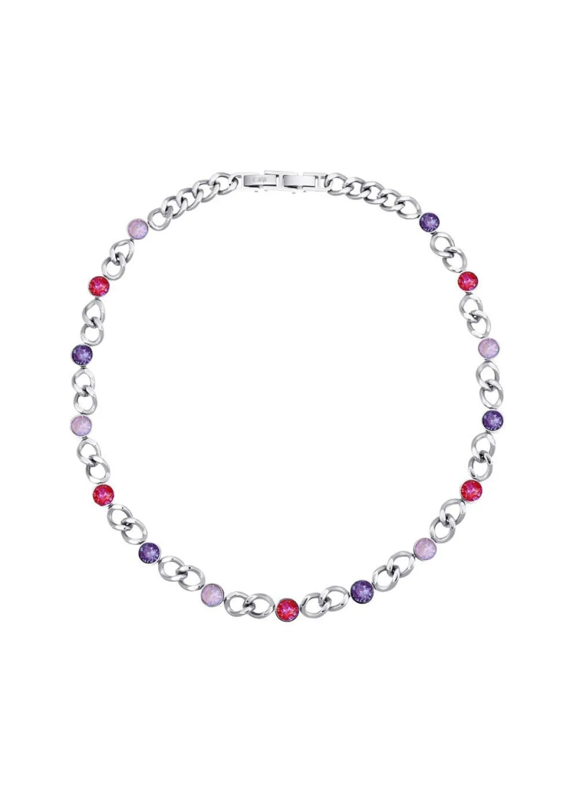 Halskette mit Kristallen in Pink