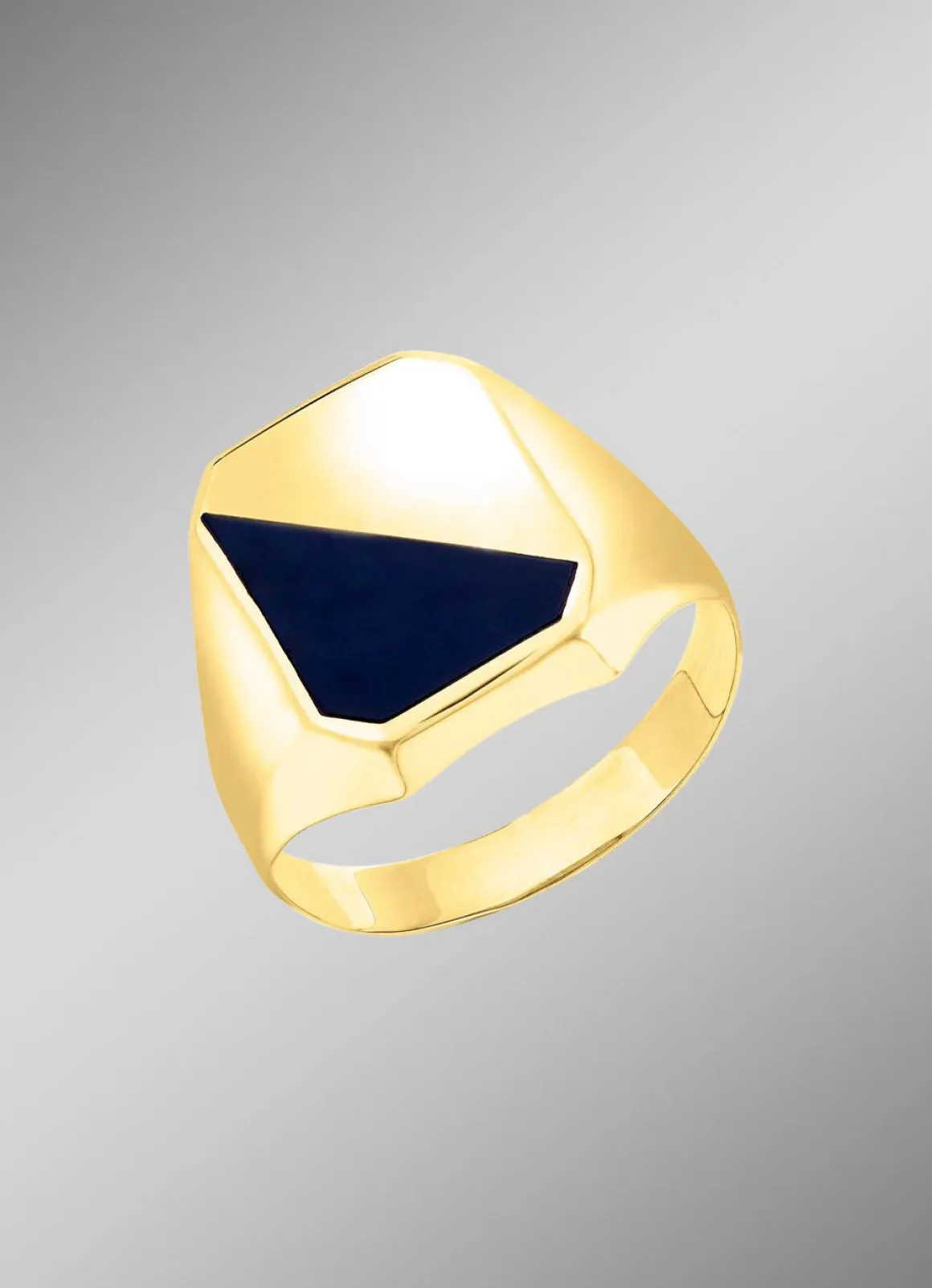Herrenring aus 375er Gold mit Onyx