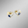 Herz-Ohrstecker mit echt Safir