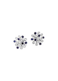 Hochwertige Ohrstecker mit Safir und Brillanten
