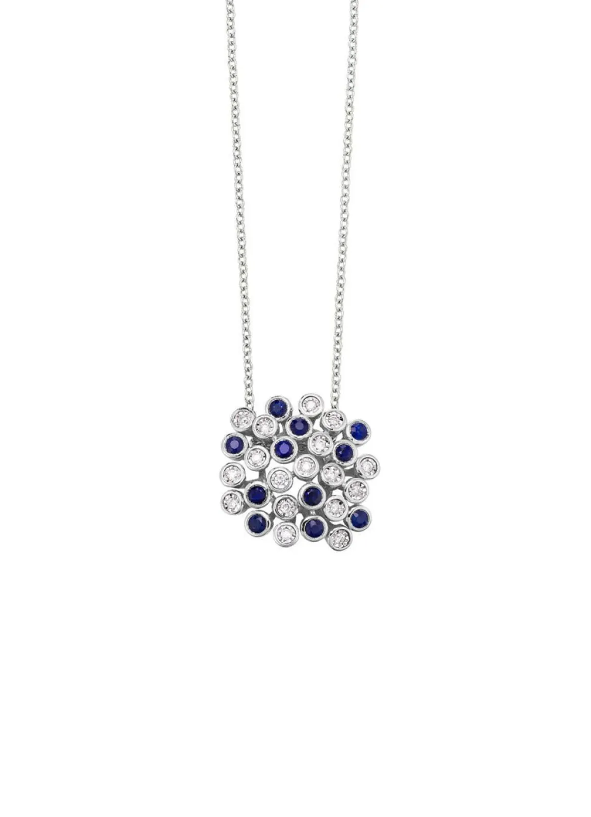 Hochwertiger Anhänger mit Safir und Brillanten