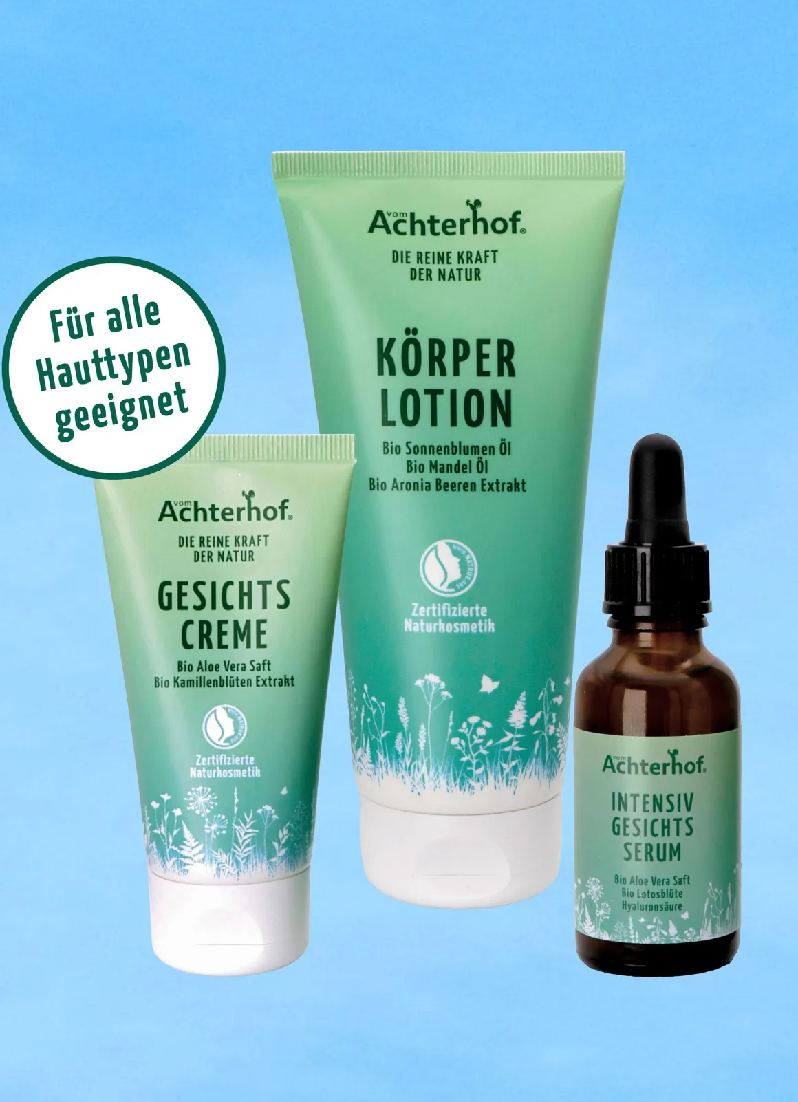 Hochwertiges Naturkosmetik-Pflege-Set, 3-teilig