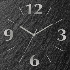 Hochwertige Wanduhr in Schiefer-Optik