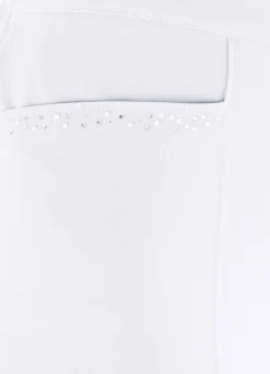 Hose mit funkelndem Perlen- und Glitzersteinchenbesatz