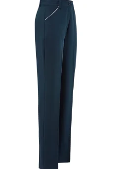 Hose mit silberfarbener Kontrastpaspel