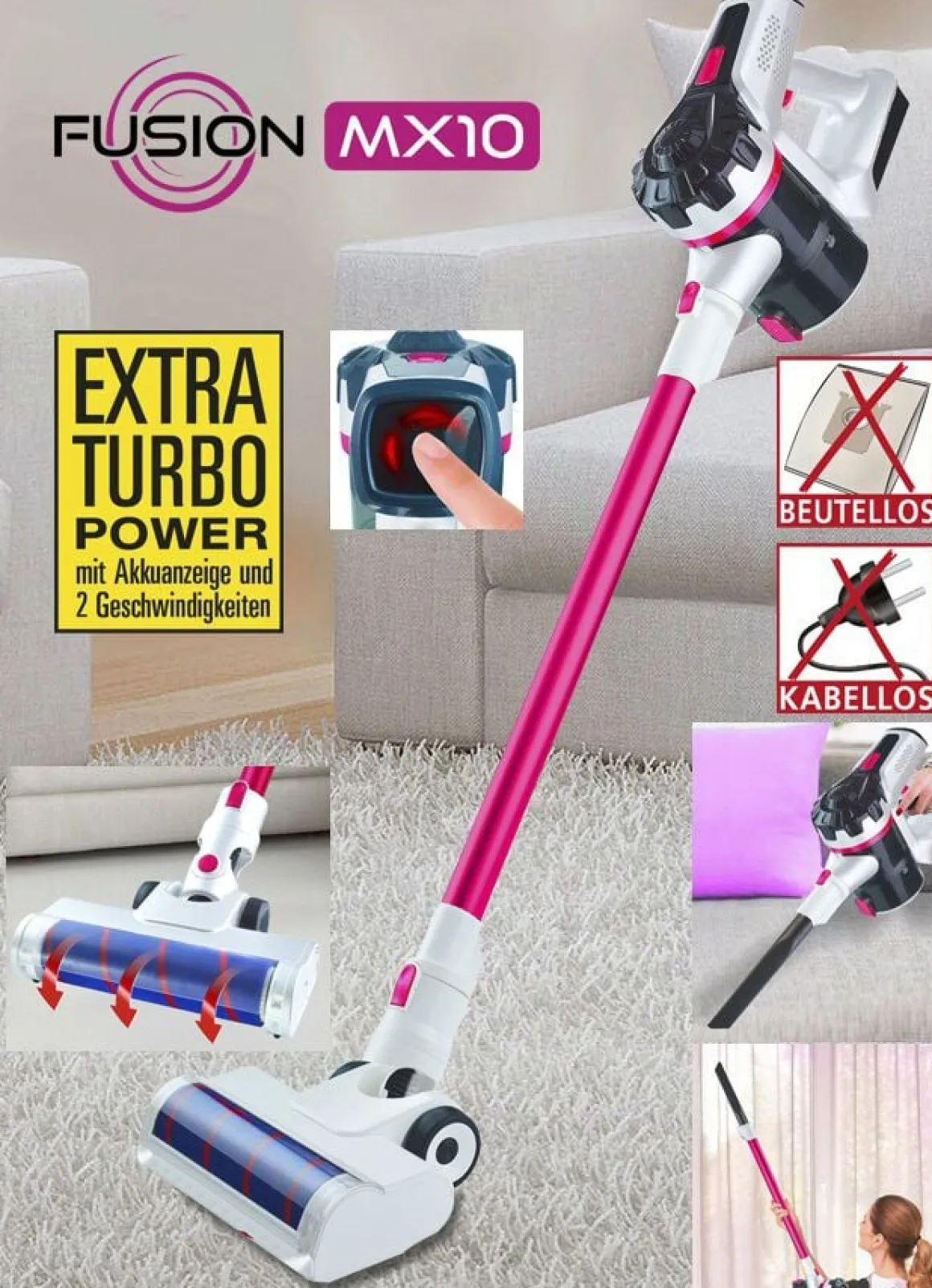2-in-1 Akku-Hand- und Bodenstaubsauger Fusion MX 10