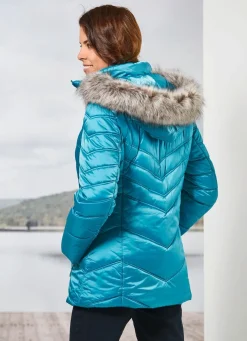 Jacke mit abnehmbarem Kunstpelz-Besatz