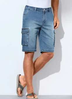 Jeans-Bermudas mit Cargotaschen