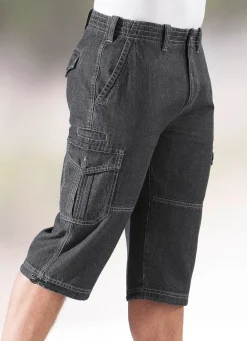 Jeans-Bermudas mit Cargotaschen in 3 Farben