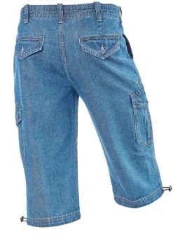 Jeans-Bermudas mit Cargotaschen in 3 Farben