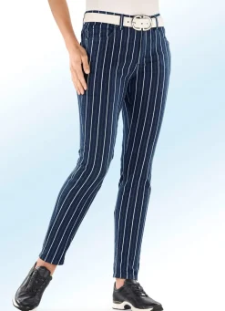 Jeans in aparter Streifendessinierung