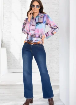 Jeans mit angesagtem Fransensaum