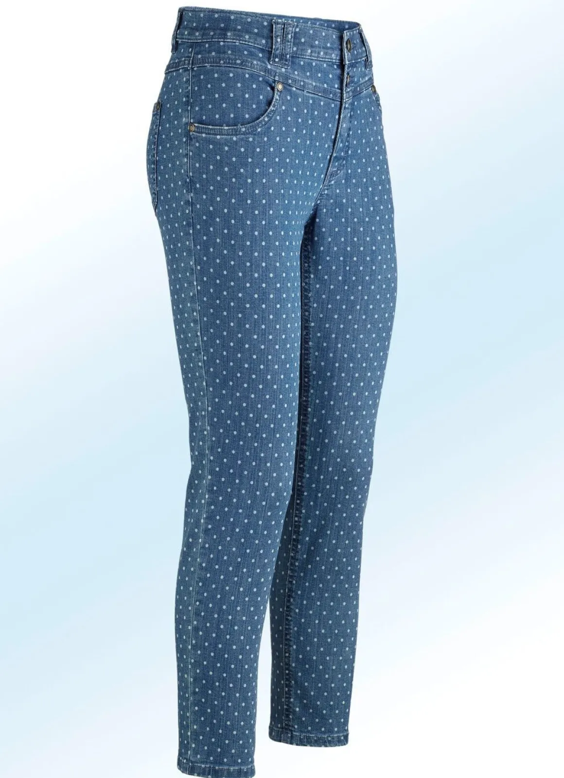 Jeans mit angesagter Punktedessinierung
