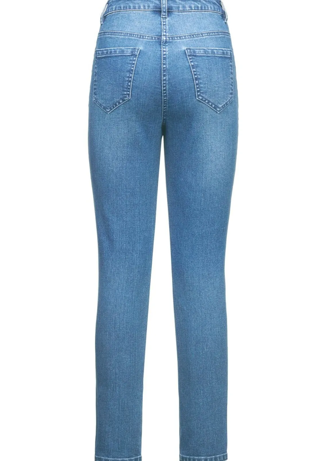Jeans mit floralen Lochstickereien und Strasssteinchen