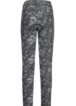 Jeans mit floraler Dessinierung