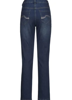 Jeans mit schönen Stickereien und funkelnden Strassteinen