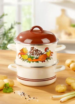 Kartoffeldämpfer aus emailliertem Stahlblech