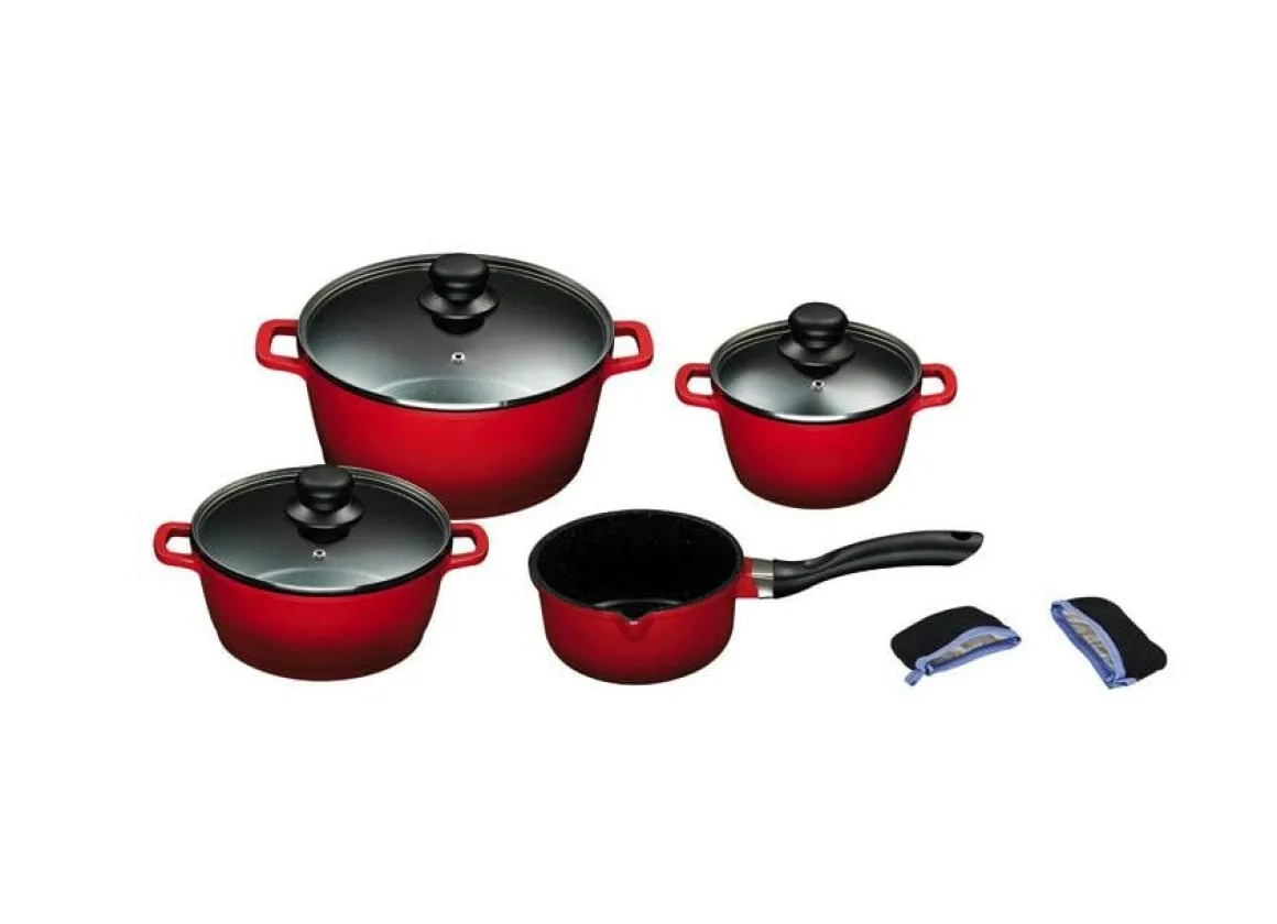 "KING" 9-teiliges Aluguss-Kochtopf-Set mit FUSION® keramischer Antihaftbeschichtung