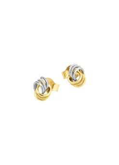 Klassische Knoten-Ohrstecker in Bicolor
