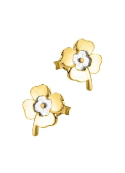 Kleeblatt-Ohrstecker in Bicolor