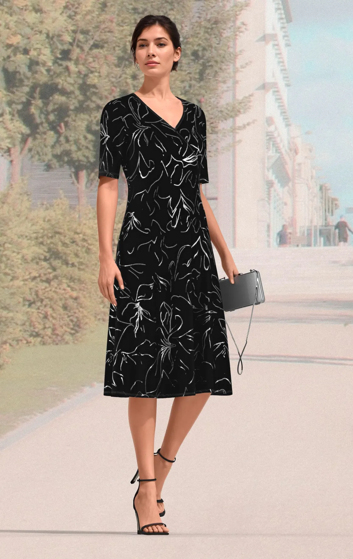 Kleid in Wickeloptik