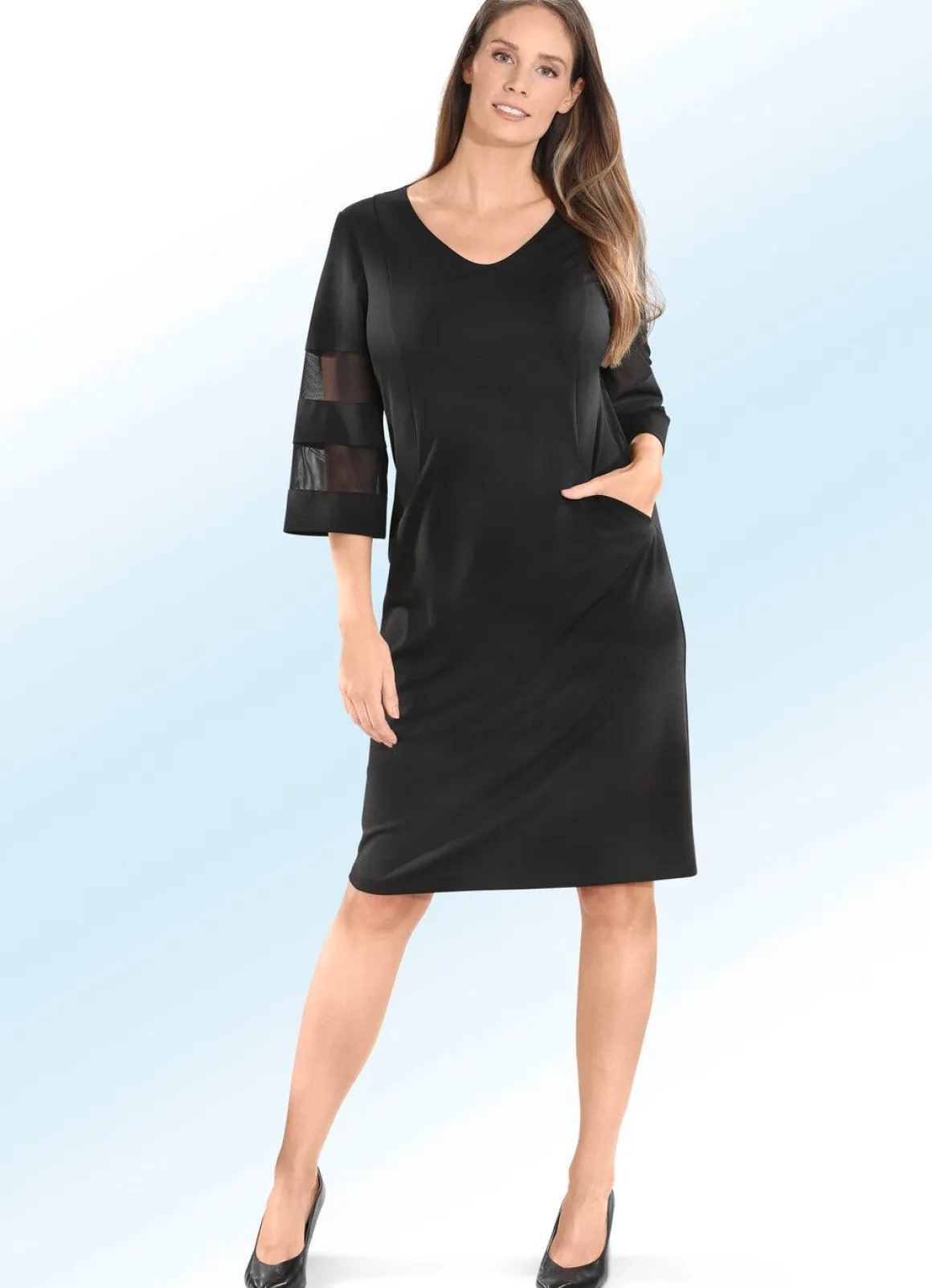 Kleid mit Trompetenärmeln